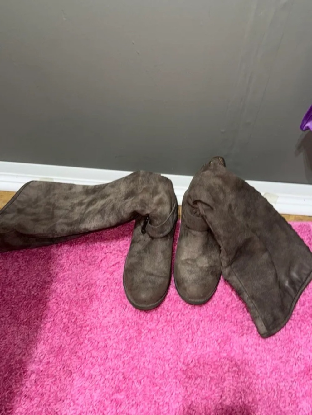 Women's Over-the-Knee Suede Boots in Dark Brown